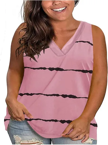 Vista 2 de Camisetas sin mangas para mujer, talla grande, camisola, camiseta sin mangas con vuelo, camiseta tipo túnica, camisola, chaleco fruncido, tops