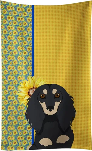 Vista 191 de Caroline's Treasures WDK5313KTWL - Toalla de cocina con diseño de girasoles de verano, color negro y tostado, Airedale Terrier, toalla de mano