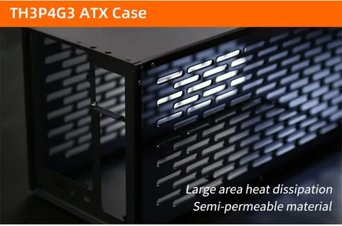 Vista 3 de TH3P4G3 Thunderbolt-Compatible GPU Dock Case- Marco de metal con ventiladores de refrigeración de pantalla OLED para fuente de alimentación ATX SFX