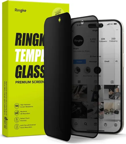 Vista 11 de Ringke Vidrio de privacidad [siéntete mejor en público] compatible con iPhone 15, fácil de instalar, compatible con fundas, protector de pantalla