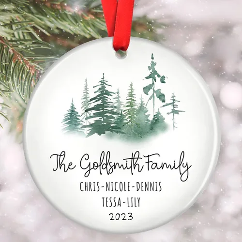 Vista 9 de Adornos familiares personalizados, adorno de Navidad familiar, decoración del hogar de Navidad, regalos de Navidad para la familia, adornos de árbol
