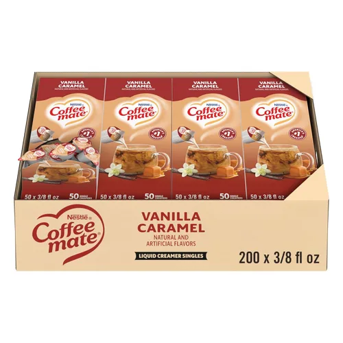 Vista 21 de Nestle Coffee mate Crema para café de sabor French Vanilla, crema líquida en envase individual, sin lácteos, sin refrigeración, 0.375 fl oz