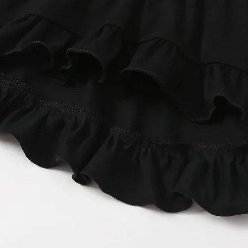 Vista 5 de Noubeau Trajes de Halloween para bebés y niñas pequeñas, con estampado de letras, manga acampanada, camisa de vestir linda calabaza con pantalones