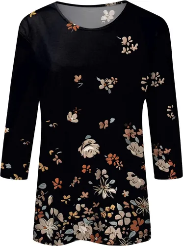 Vista 3 de HPJKLYTR Camisetas y blusas para mujer con estampado bonito, blusas casuales de talla grande, básicas, blusas sin botones