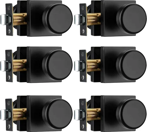 Vista 8 de Perillas de Puerta Negras Interiores, Manijas de Puerta Interiores para Armario, Perilla de Puerta Pismo Dummy Negro mate (matt black)