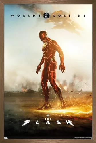 Vista 16 de DC Comics Movie The Flash - Póster de pared de una hoja, 34 pulgadas de largo x 22.4 pulgadas de ancho, versión enmarcada en negro Versión con marco