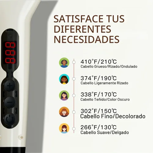 Vista 3 de MEGAWISE Serie de cepillos alisadores de cabello (blanco perla)