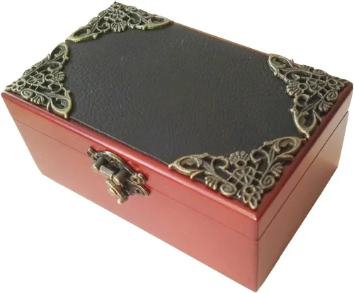Vista 11 de FnLy Caja musical de madera con cuerda de encaje antiguo de 18 notas con movimiento chapado en oro, música de Elfen Lied Dorado