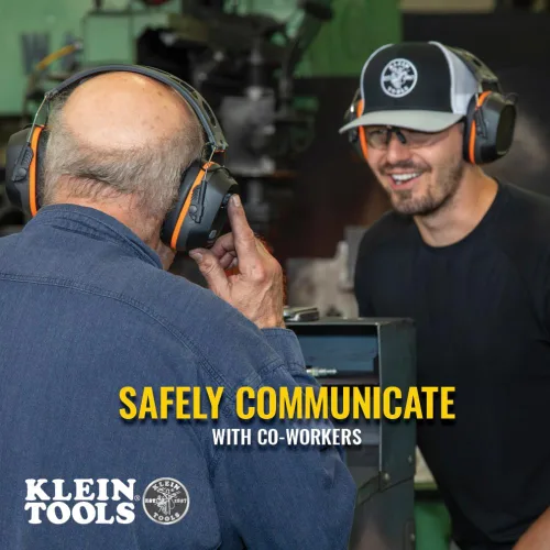 Vista 5 de KLEIN TOOLS AESEM1S Smart Sense - Orejeras electrónicas de protección auditiva de seguridad con Bluetooth y conciencia de la situación, NRR 23dB, 25