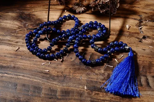 Vista 3 de Mala para meditación budista Collar de cuentas para mujer, hombre, Mala de pulsera, collar de cuentas para la oración