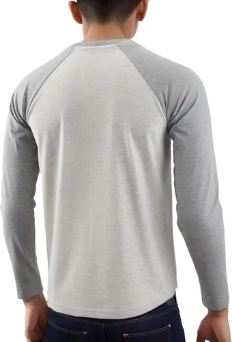 Vista 2 de HARBETH Camiseta de manga larga para hombre, estilo casual, vintage, ajustada, deportiva, gimnasio, entrenamiento, béisbol, senderismo