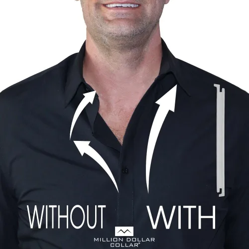 Vista 3 de Million Dollar Collar Placket Stays Original Placket Stays - Collar Stays White
