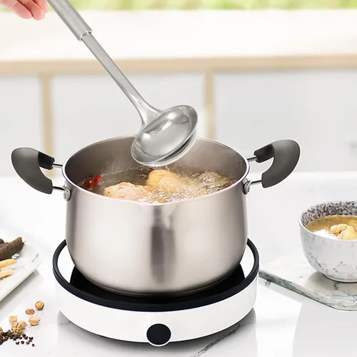 Vista 6 de BESPORTBLE Utensilios de cocina de acero inoxidable resistentes al calor con diseño ergonómico para cocinar en casa y almacenamiento ordenado