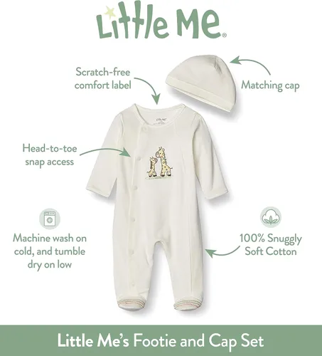 Vista 2 de Little Me baby-girls Footie and Hat
