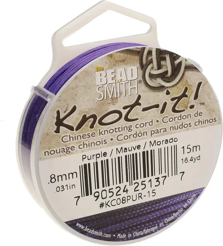 Vista 31 de The Beadsmith Knot-it - Cordón de nailon chino, color negro, 0.059 in de diámetro, carrete de 16.4 ft