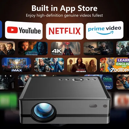 Vista 2 de IPOW Proyector con WiFi 5G y Bluetooth 4K compatible con proyector nativo 1080P para [Netflix] y sistema de configuración automática AI y más de 800