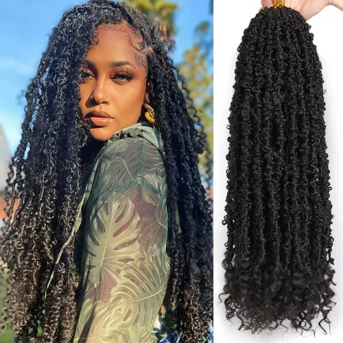 Vista 21 de Leeven Cabello de ganchillo de 12 pulgadas de color marrón mariposa 30#