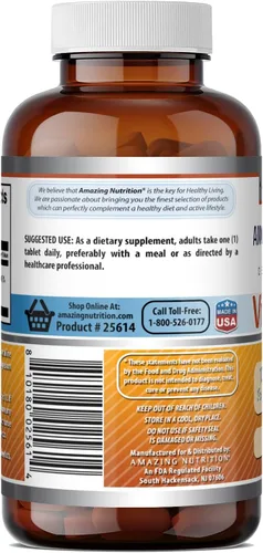 Vista 4 de Amazing Formulas Vitamina B6 piridoxina 100 mg 100 tabletas Suplemento Sin OMG Sin gluten Fabricado en Estados Unidos