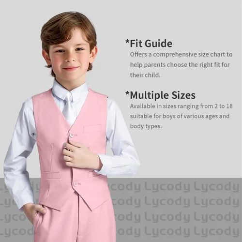 Vista 28 de Conjunto de chaleco para niños, trajes formales, trajes de boda, ropa de vestir