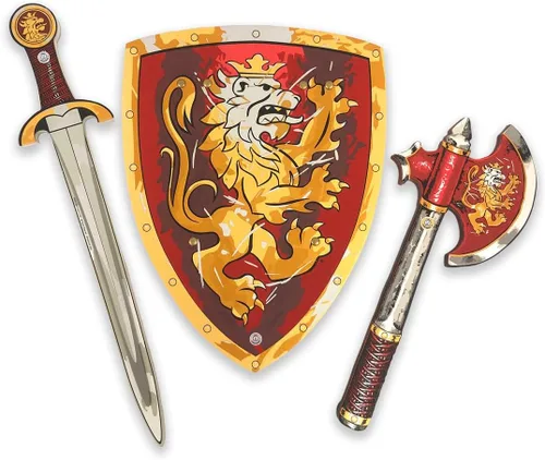 Vista 7 de Liontouch - Espada de espuma Noble Knight, escudo y hacha, azul Juego de lucha para niños de 3 a 8 años Armas de juguete medievales seguras