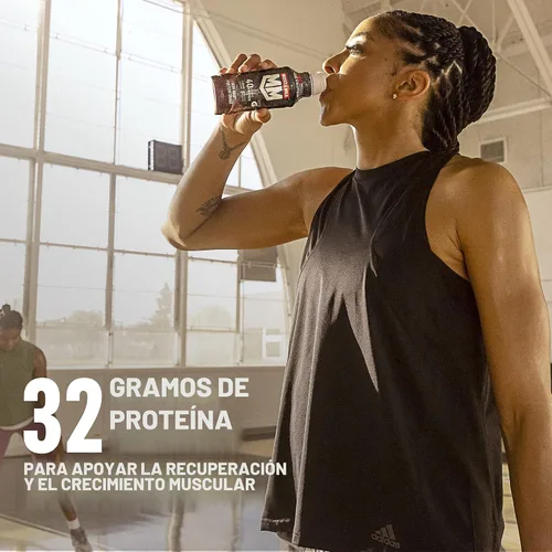 Vista 4 de Muscle Milk Pro Advanced Nutrition - Batido de proteínas, chocolate Knockout, botella de 11.16 onzas líquidas, paquete de 12, 1.13 oz de proteína