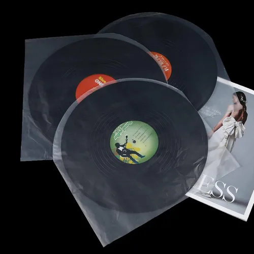 Vista 6 de Zonon 100 Pieces LP Inner Sleeves 12 Inch Vinyl Record Sleeves Proper Protection Anti Static Round Bottom for Long Playing Collections