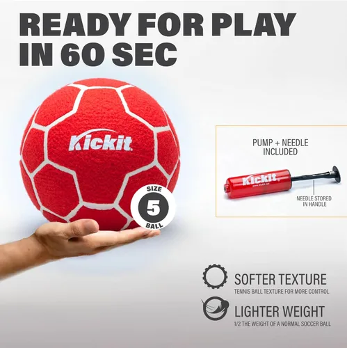 Vista 7 de Kickit Juego de tenis de fútbol profesional, portátil de 12 pies de ancho x 3 pies de alto y pelota ligera suave, para jugar al aire libre