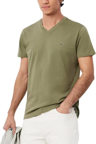 Vista 23 de Lacoste TH6710 - Camiseta de manga corta con cuello en V para hombre Marrón
