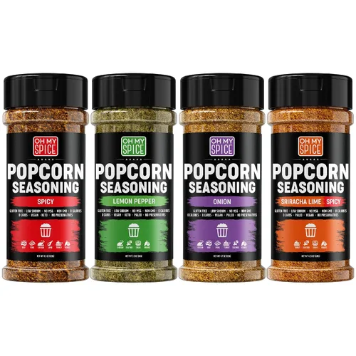 Vista 9 de Popcorn Seasoning Chocolate Powder Mix - Gluten Free & Low Sodium Cocoa Powder Blend Popcorn Flavoring Seasoning. Healthy Movie Night Theater Pop