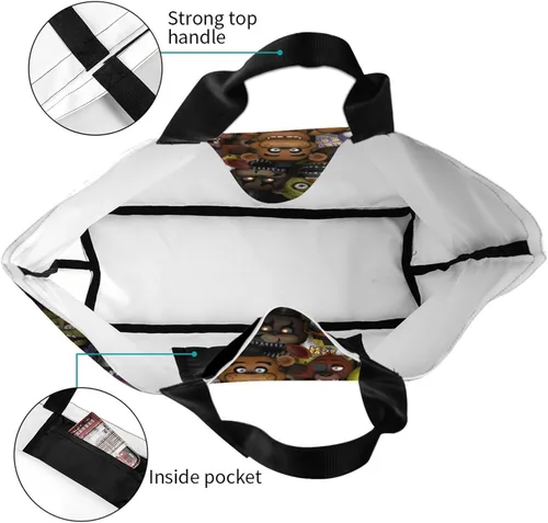 Vista 5 de BELSAV Bolsa de mano con estampado para mujer, reutilizable, plegable, bolsa de compras, bolsa de playa, bolsa de hombro, bolsa de viaje