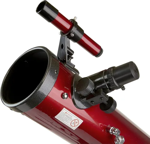 Vista 2 de Carson Red Planet - Telescopio reflector newtoniano de 35-3.071 x 2.992 in (RP-100), rojo