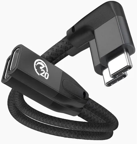 Vista 19 de UseBean Cable de extensión USB C en ángulo recto de 0.6 pies, 90 grados USB-C 3.2 Gen 2 20Gbps macho a hembra tipo C 4K cable extensor de video