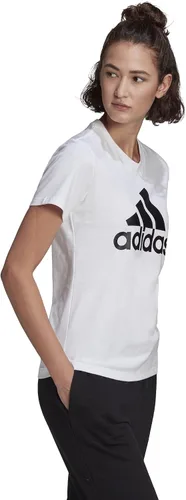 Vista 5 de adidas Camiseta con logotipo esencial de ropa de descanso para mujer, Casi azul-blanco
