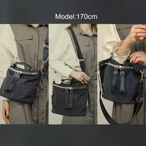 Vista 3 de Bolso de nailon para mujer, antirrobo, casual, ligero, para viajes, compras, bolsa cruzada impermeable