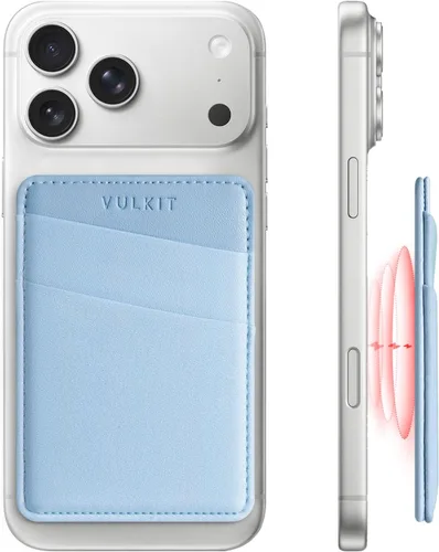Vista 15 de VULKIT Cartera magnética para teléfono MagSafe, bloqueo RFID, cartera con tarjetero para iPhone serie 16/15/14/13/12 y funda para teléfono
