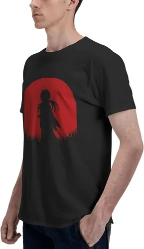 Vista 5 de Rurouni Kenshin Anime - Camiseta de algodón para hombre, cuello redondo, informal, camisetas
