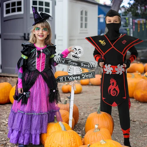 Vista 6 de Disfraz de Ninja de Halloween para niños disfraz de Ninja Deluxe con accesorios de espuma Ninja