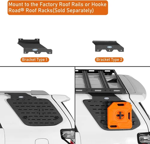 Vista 5 de u-Box Kit de panel Molle exterior de ventana trasera, sistema modular de panel de almacenamiento para Toyota 4Runner 2010-2024