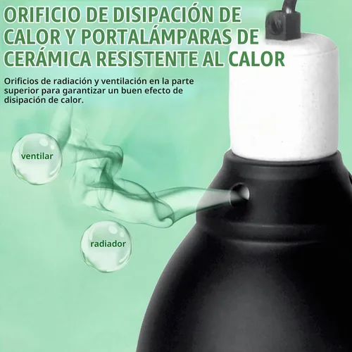 Vista 4 de BNOSDM Lámpara de reptil, lámpara de calor de reptiles de cúpula poco profunda de 5.5 pulgadas para bombilla UVB UVA, bombilla de calor de reflexión