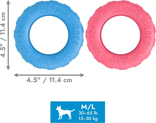 Vista 6 de Neumáticos para cachorro KONG , L, Colors Vary Surtido