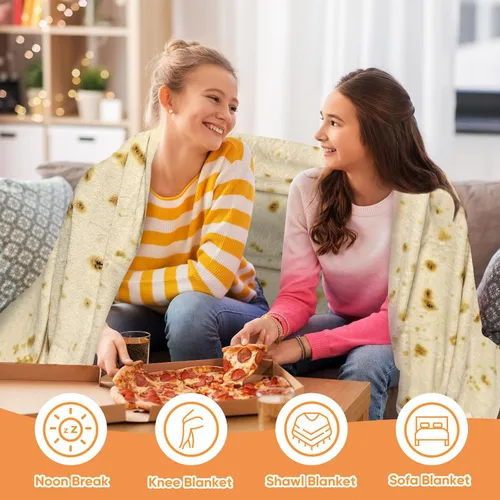 Vista 3 de Bcareself Manta de Tortilla 2.0 de Doble Cara Tamaño Adulto Gigante de Doble Cara para Niños Divertida Realista de Comida Personalizada Manta