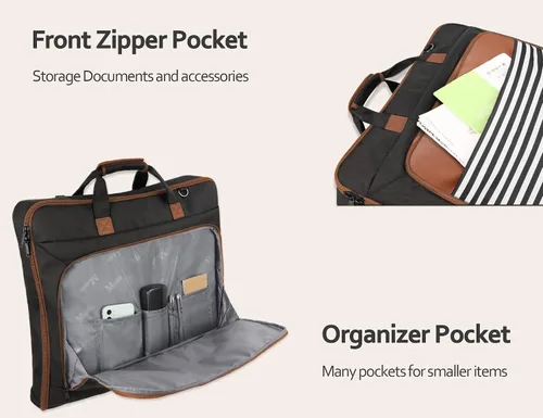 Vista 3 de MATEIN Bolsas de ropa de mano para viajes, bolsa de traje con correa de hombro ajustable desmontable, bolsa de equipaje plegable impermeable