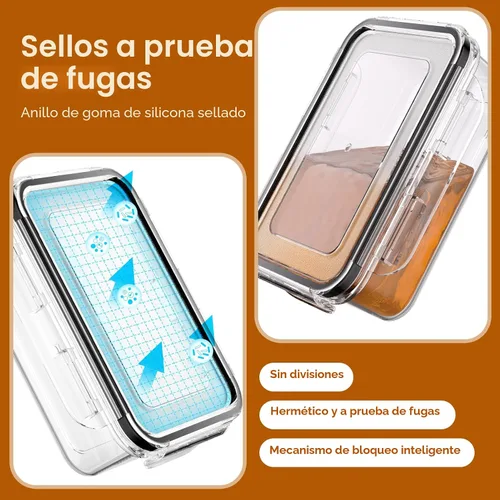Vista 3 de 40 recipientes de almacenamiento de alimentos con tapas herméticas (20 recipientes y 20 tapas), a prueba de fugas, juego de recipientes para 40