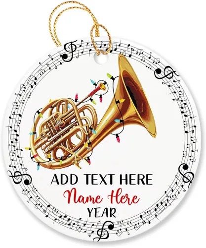 Vista 22 de Adorno de Navidad personalizado de acordeonista que toca acordeón, nombre personalizado y año, adorno de Navidad para acordeonista, instrumento