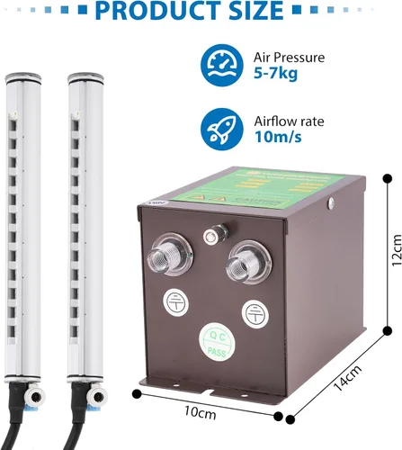 Vista 6 de YUCHENGTECH Barra de aire ionizante de 31.5 in, barra ionizante antiestática, eliminador estático, descargador, barra de aire antiestática
