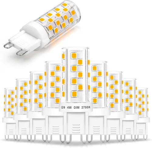 Vista 7 de Ziomitus Bombillas LED G9 regulables que reemplazan 30 W, 25 W, 20 W, halógeno, G9, 3 W, 2700 K, blanco cálido, LED T3 T4 transparente, AC120V