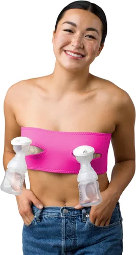 Vista 10 de Brasier de bombeo manos libres, brasier de extractor de leche para bombas de lactancia materna para mujeres, bustier de bombeo manos libres Negro
