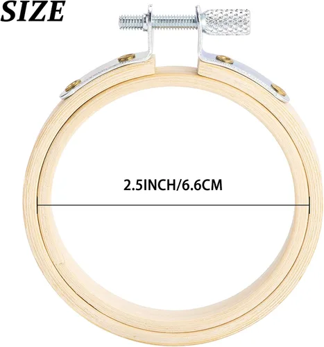 Vista 3 de Caydo 10 mini aros de bordado de 2.5 pulgadas, aro de punto de cruz para bordado, costura práctica y decoración de Navidad