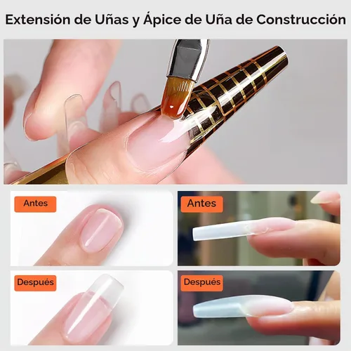 Vista 3 de Makartt Constructor de gel transparente: extensión de uñas, fuerte, autonivelante, larga duración para fortalecedor, escultura y protección