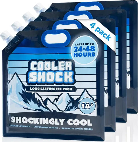 Vista 12 de Cooler Shock - Bolsas de hielo reutilizables para enfriadores - Paquetes de congelador fríos de larga duración para enfriadores y loncheras - Bolsas
